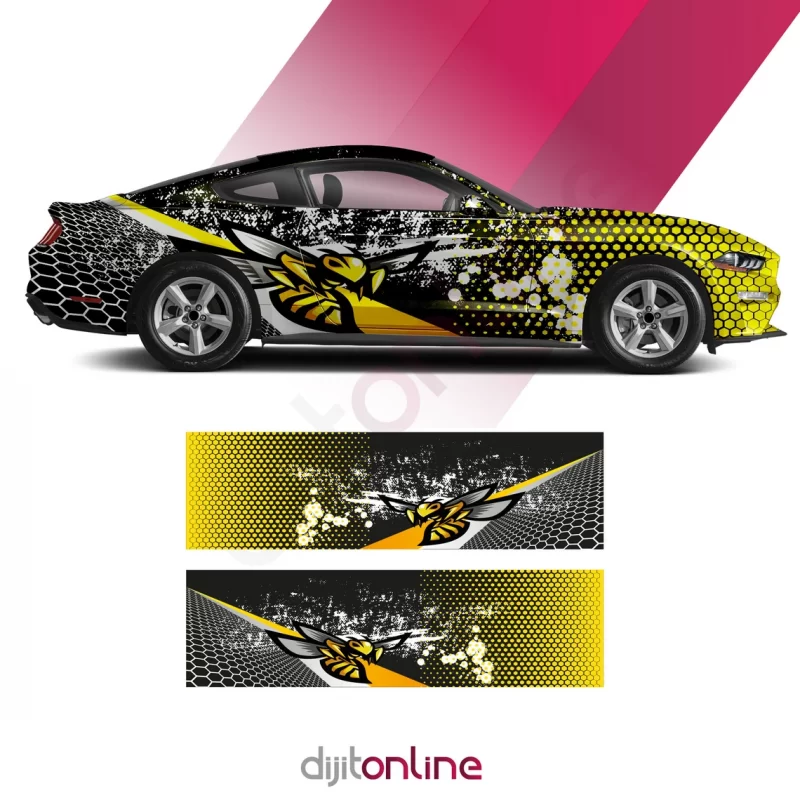 Bee Wrap Stripe Decal Includes Both Sides. Bee Wrap Color Decal